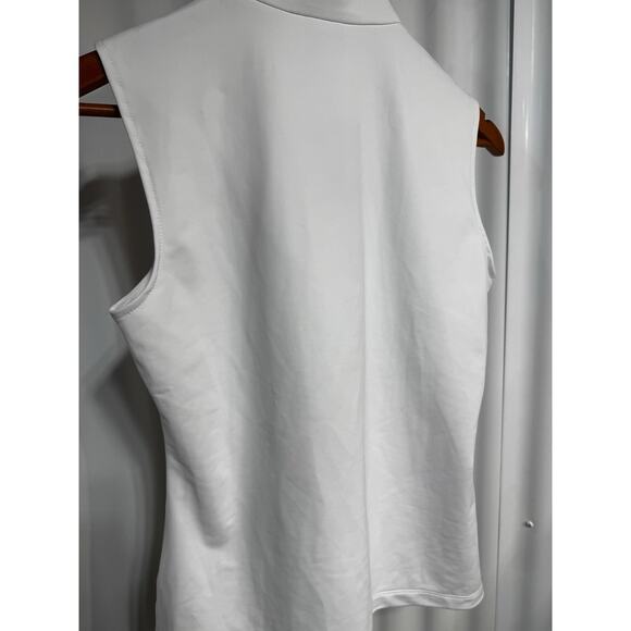 Sailor Sailor Sleeveless White 1/4 Zip Pink Bamboo Trim UPF 50+ Performance NWT - Picture 8 of 12